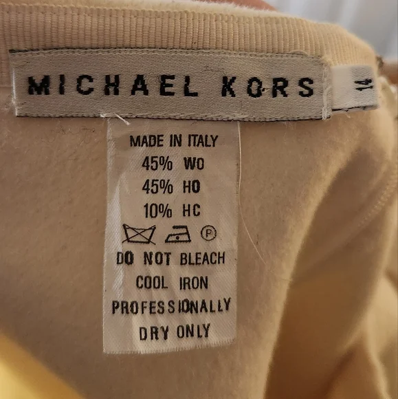 Michael Kors made in Italy wool pencil skirt with side slit cream size 14 - Picture 5 of 5